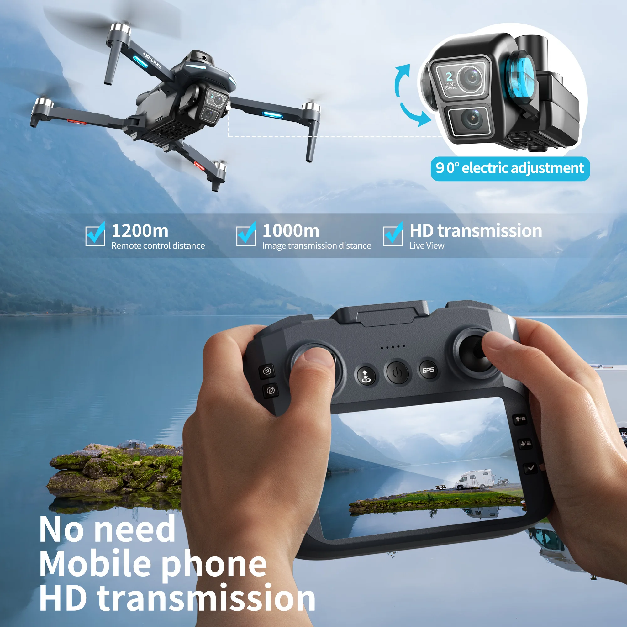 Оригинальный дрон XT606 MAX GP – обзор и цена Drone Gps Mount